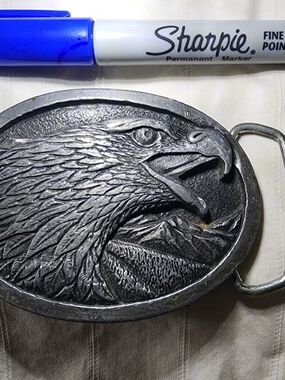 Eagle Relief Metal Belt Buckle - Dark Gray